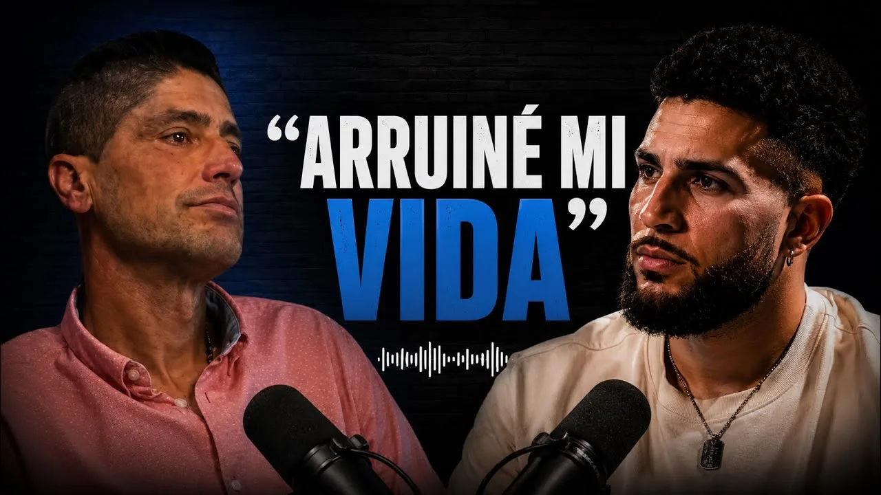 Portada de entrevista con onda de audio sobreimpresa y el rótulo entrecomillado «Arruiné mi vida»